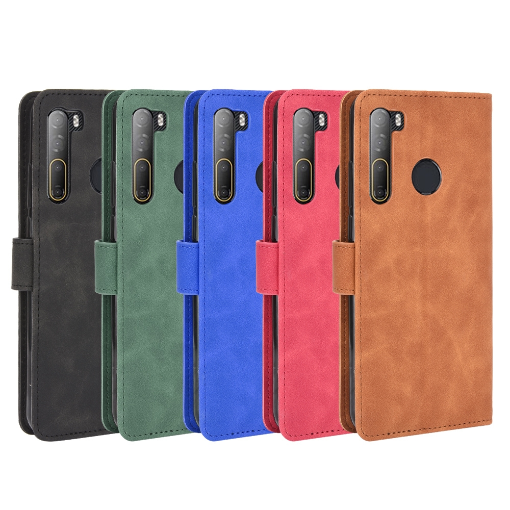 עבור LG G8S ThinQ כיסוי ארנק / ספר עשוי מעור בצבע ירוק עם חריצים לכרטיסי אשראי