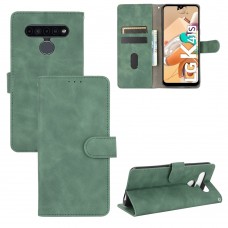 עבור LG K41S כיסוי ארנק / ספר עשוי מעור בצבע ירוק עם חריצים לכרטיסי אשראי