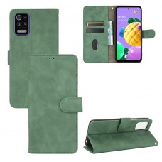עבור LG K52 כיסוי ארנק / ספר עשוי מעור בצבע ירוק עם חריצים לכרטיסי אשראי