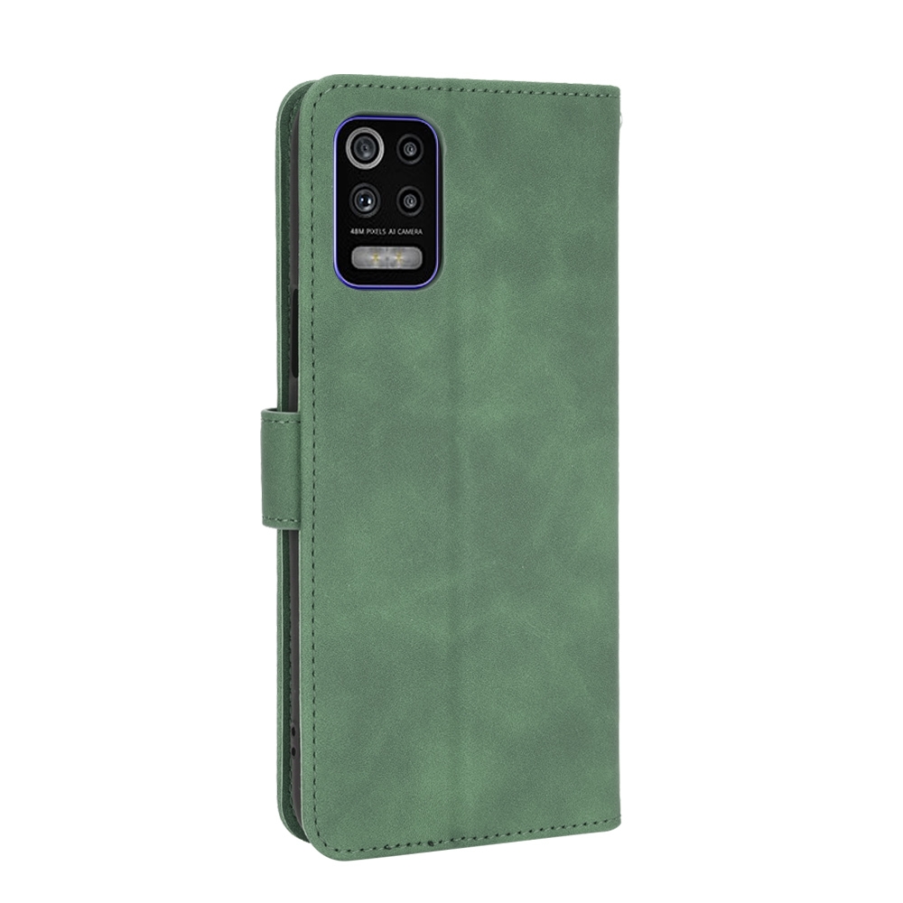 עבור LG K52 כיסוי ארנק / ספר עשוי מעור בצבע ירוק עם חריצים לכרטיסי אשראי