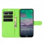 עבור Nokia 3.4 כיסוי ארנק / ספר עשוי מעור בצבע ירוק עם חריצים לכרטיסי אשראי