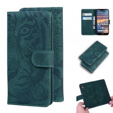 עבור Nokia 4.2 כיסוי ארנק / ספר עשוי מעור בצבע ירוק עם חריצים לכרטיסי אשראי