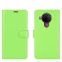 עבור Nokia 5.4 כיסוי ארנק / ספר עשוי מעור בצבע ירוק עם חריצים לכרטיסי אשראי