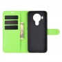 עבור Nokia 5.4 כיסוי ארנק / ספר עשוי מעור בצבע ירוק עם חריצים לכרטיסי אשראי