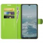 עבור Nokia G10 כיסוי ארנק / ספר עשוי מעור בצבע ירוק עם חריצים לכרטיסי אשראי