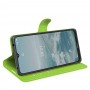 עבור Nokia G10 כיסוי ארנק / ספר עשוי מעור בצבע ירוק עם חריצים לכרטיסי אשראי