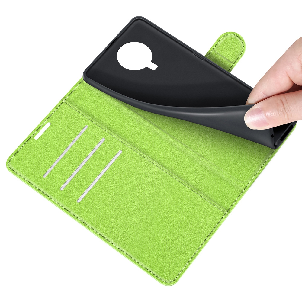עבור Nokia G20 כיסוי ארנק / ספר עשוי מעור בצבע ירוק עם חריצים לכרטיסי אשראי