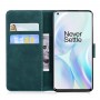 עבור OnePlus 8 כיסוי ארנק / ספר עשוי מעור בצבע ירוק עם חריצים לכרטיסי אשראי
