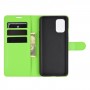 עבור OnePlus 8T כיסוי ארנק / ספר עשוי מעור בצבע ירוק עם חריצים לכרטיסי אשראי
