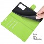 עבור OnePlus 9 Pro כיסוי ארנק / ספר עשוי מעור בצבע ירוק עם חריצים לכרטיסי אשראי