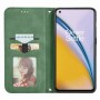 עבור OnePlus Nord 2 5G כיסוי ארנק / ספר עשוי מעור בצבע ירוק עם חריצים לכרטיסי אשראי