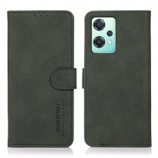 עבור OnePlus Nord CE 2 Lite 5G כיסוי ארנק / ספר עשוי מעור בצבע ירוק עם חריצים לכרטיסי אשראי