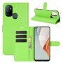 עבור OnePlus Nord N100 כיסוי ארנק / ספר עשוי מעור בצבע ירוק עם חריצים לכרטיסי אשראי