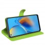 עבור Oppo A74 כיסוי ארנק / ספר עשוי מעור בצבע ירוק עם חריצים לכרטיסי אשראי