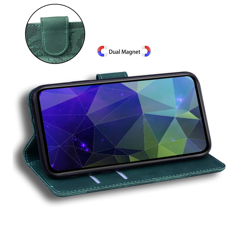 עבור Oppo Reno4 Z 5G כיסוי ארנק / ספר עשוי מעור בצבע ירוק עם חריצים לכרטיסי אשראי