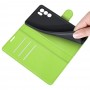 עבור Oppo Reno6 5G כיסוי ארנק / ספר עשוי מעור בצבע ירוק עם חריצים לכרטיסי אשראי
