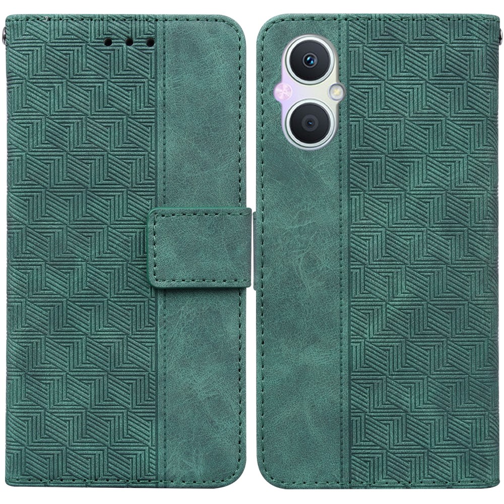 עבור Oppo Reno7 Z 5G כיסוי ארנק / ספר עשוי מעור בצבע ירוק עם חריצים לכרטיסי אשראי