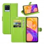 עבור Realme 8 כיסוי ארנק / ספר עשוי מעור בצבע ירוק עם חריצים לכרטיסי אשראי