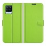 עבור Realme 8 כיסוי ארנק / ספר עשוי מעור בצבע ירוק עם חריצים לכרטיסי אשראי