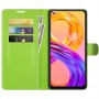 עבור Realme 8 Pro כיסוי ארנק / ספר עשוי מעור בצבע ירוק עם חריצים לכרטיסי אשראי