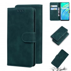 עבור Realme C17 כיסוי ארנק / ספר עשוי מעור בצבע ירוק עם חריצים לכרטיסי אשראי