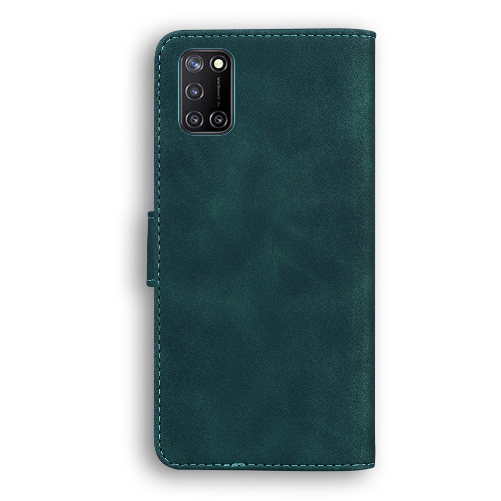 עבור Realme C17 כיסוי ארנק / ספר עשוי מעור בצבע ירוק עם חריצים לכרטיסי אשראי