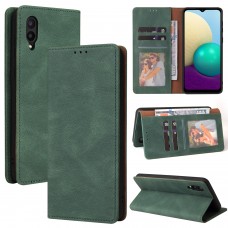 עבור Samsung Galaxy A02 כיסוי ארנק / ספר עשוי מעור בצבע ירוק עם חריצים לכרטיסי אשראי