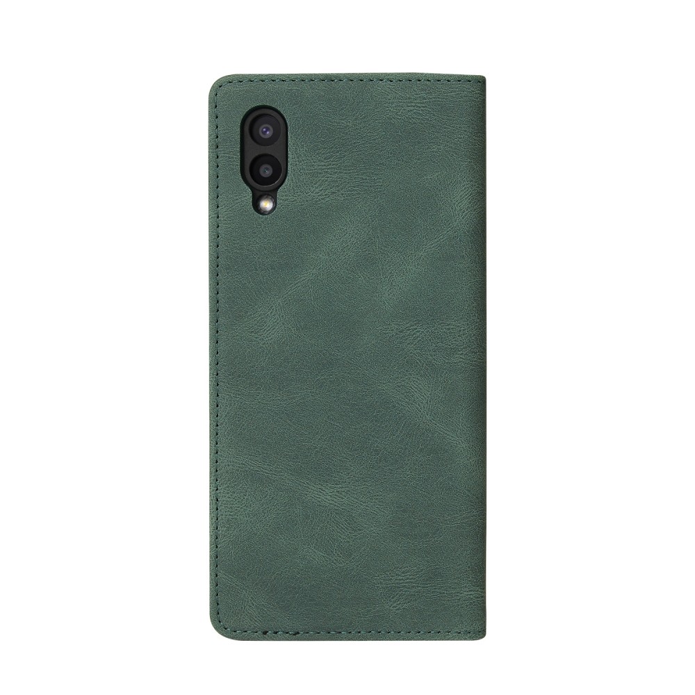 עבור Samsung Galaxy A02 כיסוי ארנק / ספר עשוי מעור בצבע ירוק עם חריצים לכרטיסי אשראי