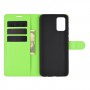 עבור Samsung Galaxy A02s כיסוי ארנק / ספר עשוי מעור בצבע ירוק עם חריצים לכרטיסי אשראי