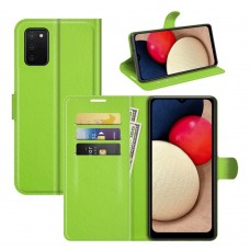 עבור Samsung Galaxy A03s כיסוי ארנק / ספר עשוי מעור בצבע ירוק עם חריצים לכרטיסי אשראי