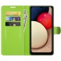 עבור Samsung Galaxy A03s כיסוי ארנק / ספר עשוי מעור בצבע ירוק עם חריצים לכרטיסי אשראי