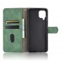 עבור Samsung Galaxy A12 כיסוי ארנק / ספר עשוי מעור בצבע ירוק עם חריצים לכרטיסי אשראי