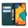 עבור Samsung Galaxy A30 כיסוי ארנק / ספר עשוי מעור בצבע ירוק עם חריצים לכרטיסי אשראי