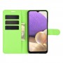 עבור Samsung Galaxy A32 5G כיסוי ארנק / ספר עשוי מעור בצבע ירוק עם חריצים לכרטיסי אשראי