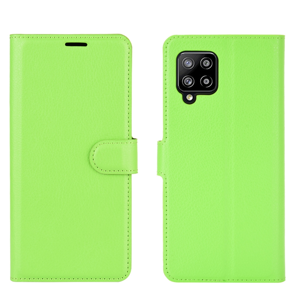 עבור Samsung Galaxy A42 5G כיסוי ארנק / ספר עשוי מעור בצבע ירוק עם חריצים לכרטיסי אשראי