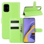 עבור Samsung Galaxy A51 כיסוי ארנק / ספר עשוי מעור בצבע ירוק עם חריצים לכרטיסי אשראי