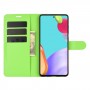 עבור Samsung Galaxy A52 כיסוי ארנק / ספר עשוי מעור בצבע ירוק עם חריצים לכרטיסי אשראי