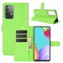 עבור Samsung Galaxy A52 5G כיסוי ארנק / ספר עשוי מעור בצבע ירוק עם חריצים לכרטיסי אשראי