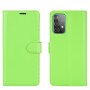 עבור Samsung Galaxy A52 5G כיסוי ארנק / ספר עשוי מעור בצבע ירוק עם חריצים לכרטיסי אשראי