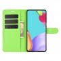 עבור Samsung Galaxy A52 5G כיסוי ארנק / ספר עשוי מעור בצבע ירוק עם חריצים לכרטיסי אשראי
