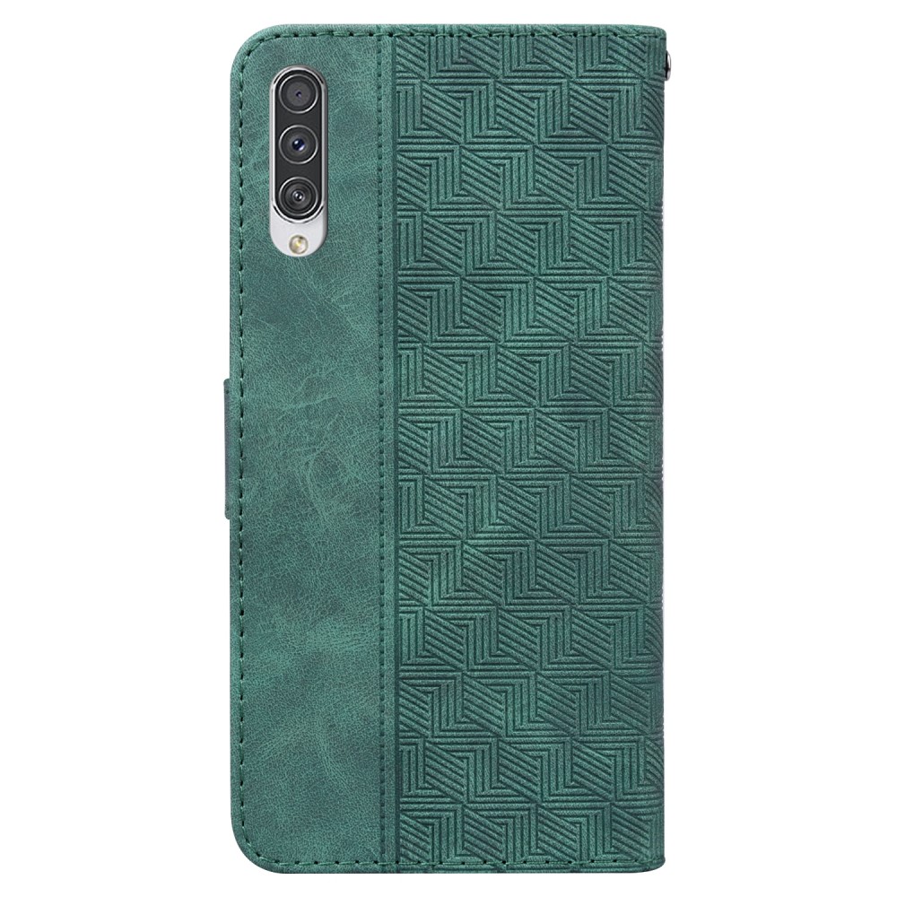 עבור Samsung Galaxy A70s כיסוי ארנק / ספר עשוי מעור בצבע ירוק עם חריצים לכרטיסי אשראי