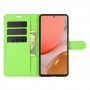 עבור Samsung Galaxy A72 כיסוי ארנק / ספר עשוי מעור בצבע ירוק עם חריצים לכרטיסי אשראי