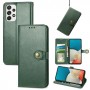 עבור Samsung Galaxy A73 5G כיסוי ארנק / ספר עשוי מעור בצבע ירוק עם חריצים לכרטיסי אשראי