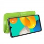 עבור Samsung Galaxy M32 כיסוי ארנק / ספר עשוי מעור בצבע ירוק עם חריצים לכרטיסי אשראי