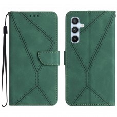 עבור Samsung Galaxy M54 כיסוי ארנק / ספר עשוי מעור בצבע ירוק עם חריצים לכרטיסי אשראי
