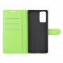 עבור Samsung Galaxy Note20 כיסוי ארנק / ספר עשוי מעור בצבע ירוק עם חריצים לכרטיסי אשראי