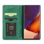 עבור Samsung Galaxy Note20 Ultra כיסוי ארנק / ספר עשוי מעור בצבע ירוק עם חריצים לכרטיסי אשראי