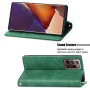 עבור Samsung Galaxy Note20 Ultra כיסוי ארנק / ספר עשוי מעור בצבע ירוק עם חריצים לכרטיסי אשראי