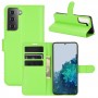 עבור Samsung Galaxy S21+ 5G כיסוי ארנק / ספר עשוי מעור בצבע ירוק עם חריצים לכרטיסי אשראי