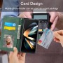 עבור Samsung Galaxy Z Fold5 כיסוי ארנק / ספר עשוי מעור בצבע ירוק עם חריצים לכרטיסי אשראי